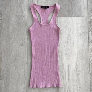 Urban Planet | Pink glitter knit racer tank top